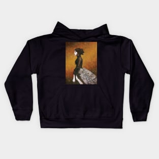 Victorian Peacock Girl Kids Hoodie